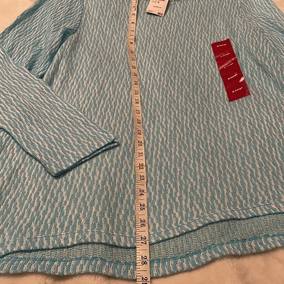 Chelsea & Theodore Blue And White Stream Sweater - Picture 4 of 5